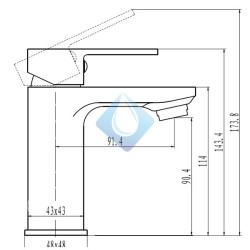 Monomando lavabo CHEROKEE Grifería monomando con cartucho cerámico 40Ø