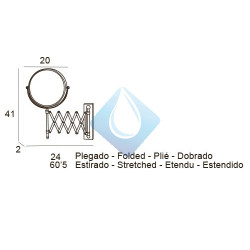 Espejo aumento 5x cromo