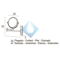 Espejo aumento 5x cromo