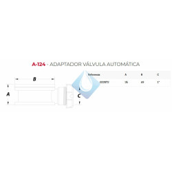 Adaptador para válvulas automáticas en desagües vistos