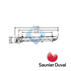 Ventosa horizontal  0.7 M. (60/100)  evacuación de condensados Saunier Duval
