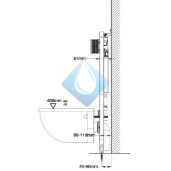 Cisterna empotrada con bastidor para WC suspendido o suelo