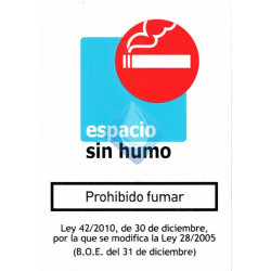 Cartel "espacio sin humo" 21x30 cm