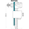 Mecanismo grifo flotador cisterna lateral Retardo DRENA New Tanque bajo