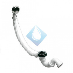 Desagüe bañera sifonico flexible, salida orientable con tuerca Ø40 S34