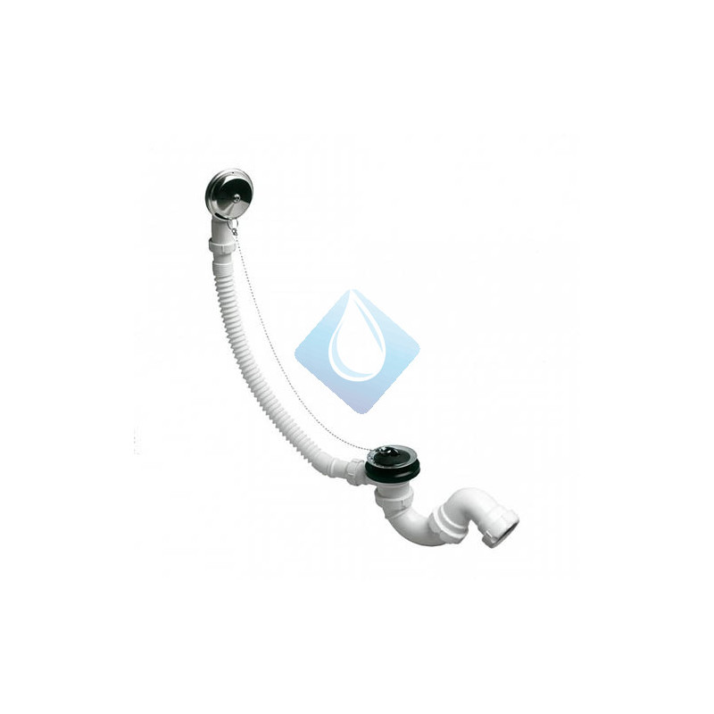 Desagüe bañera sifonico flexible, salida orientable con tuerca Ø40 S34