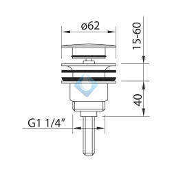 Valvula desague Quick-Clac BLANCO MATE laton  para lavabo UNIV.