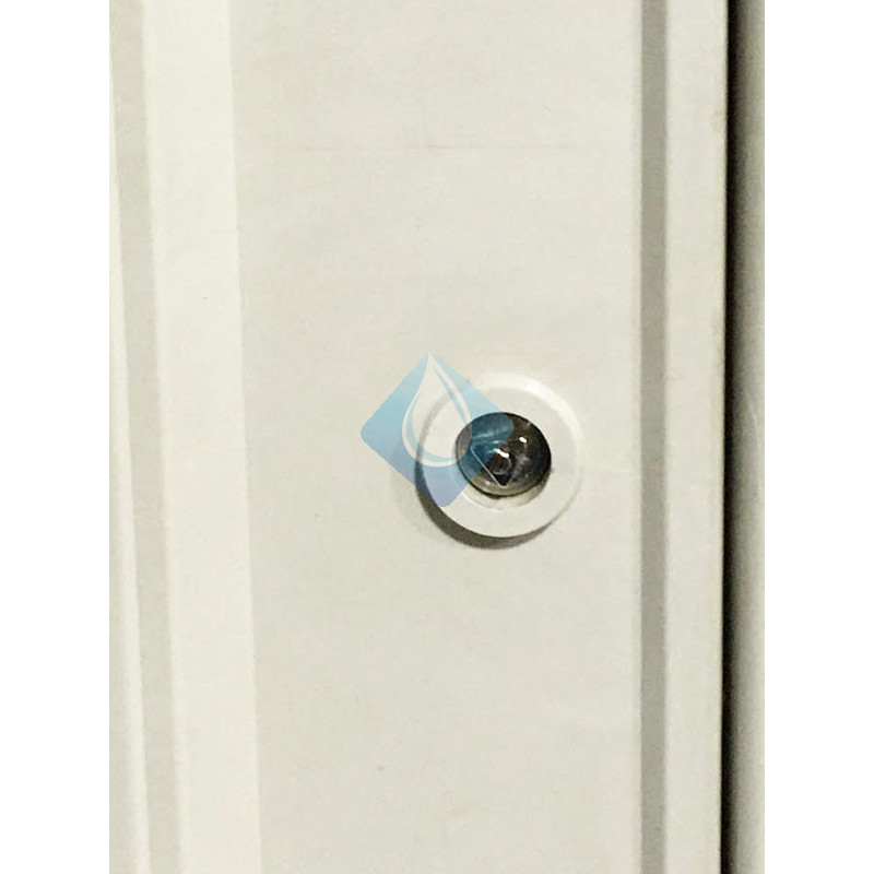 Cerradura triangular metalica, para puerta del armario de gas.