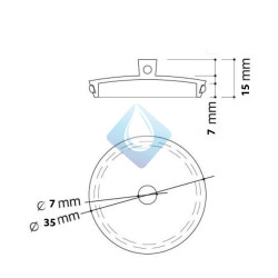 Tapón latón Cromodo  Ø 35 x 32