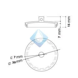 Tapón latón Cromodo  Ø 39 x 36