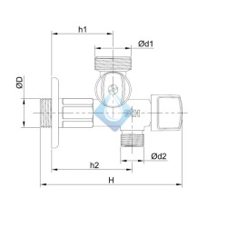 Grifo Lavadora Doble y llave escuadra  ½" X 3/8" X¾"