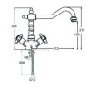 Monobloc lavabo época bronce cierre cerámico ( Medidas)