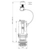 Descarga universal accionado por cable -doble pulsador- para cisternas bajas