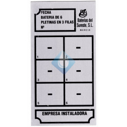 Placa identificativa  para baterias de contador