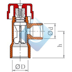 Llave escuadra H3/8" x M 3/8"  -STH- ISO90