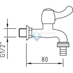 Grifo jardin cromo 1/2" x 1/2"