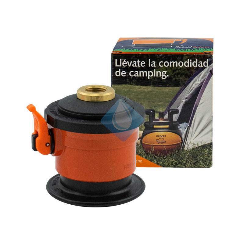 kit regulador de gas para bombona camping con goma y abrazadera