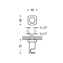 Conjunto Piston 1/2" para soporte ducha con toma Ø14