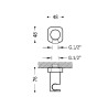 Conjunto Piston 1/2" para soporte ducha con toma Ø14