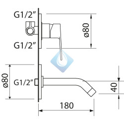 Grifo de lavabo monomando para empotrar