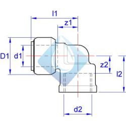 Codo Push-fit Ø 1/2 x 15 mm. atornillar