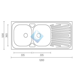 fregadero acero inoxidable dos senos + escurridor (Medidas)