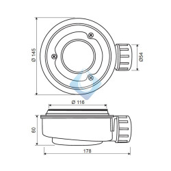 Válvula Sifónica Extraplana Plato ducha (Medidas)
