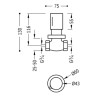 Llave de paso empotrada 3/4" (Medidas)