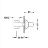 Llave de paso empotrada con regulación oculta 1/2"