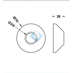 Florón para excéntricas especiales  Ø 70 mm TRES