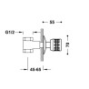 Llave de paso empotrada 1/2" (Medidas)