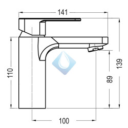 Grifo Monomando baño CHEROKEE Negro Llavisan (Medidas)