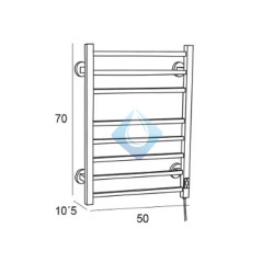 Toallero eléctrico INOX (Medidas)