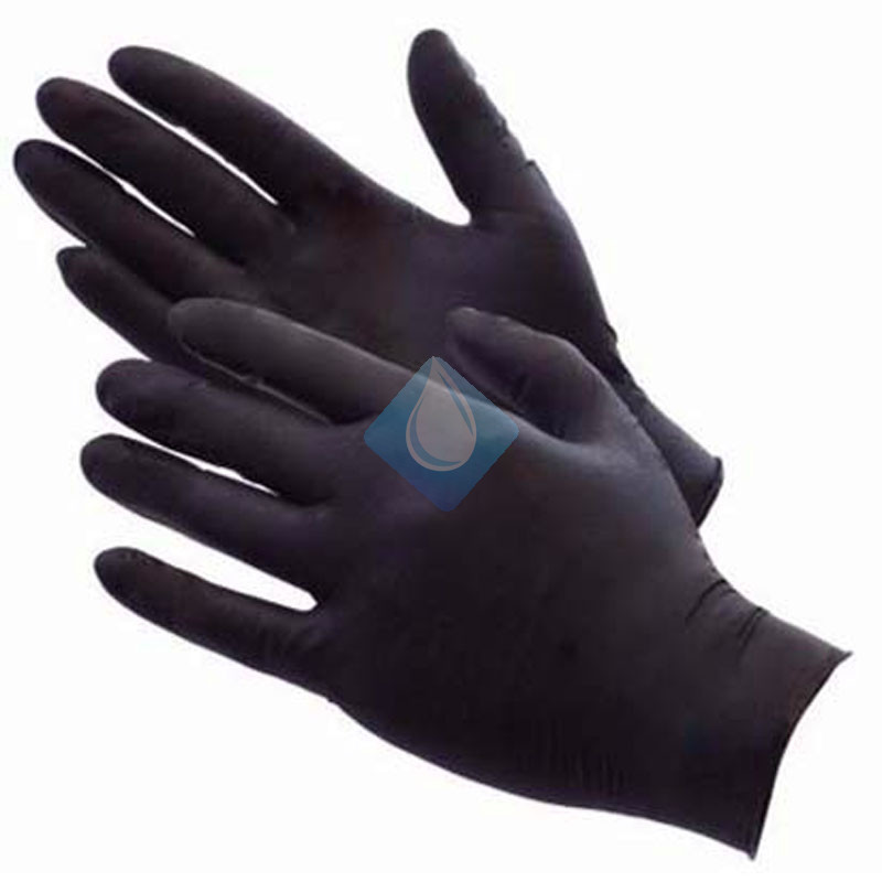 Guantes Nitrilo tacto diamantado Color Negro 7 micras