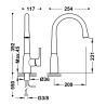 Grifo electrónico para cocina TRES (Medidas)