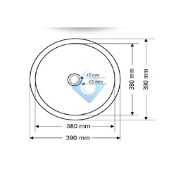 Lavabo Circular sobre encimera (Medida)