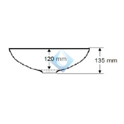 Lavabo Oval sobre encimera (Medida profundidad seno)