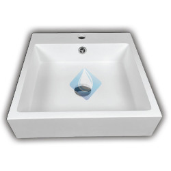 Lavabo Cuadrado sobre encimera Solid Surface