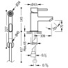 Grifo monomando para lavabo con ducha para inodoro (Medidas)