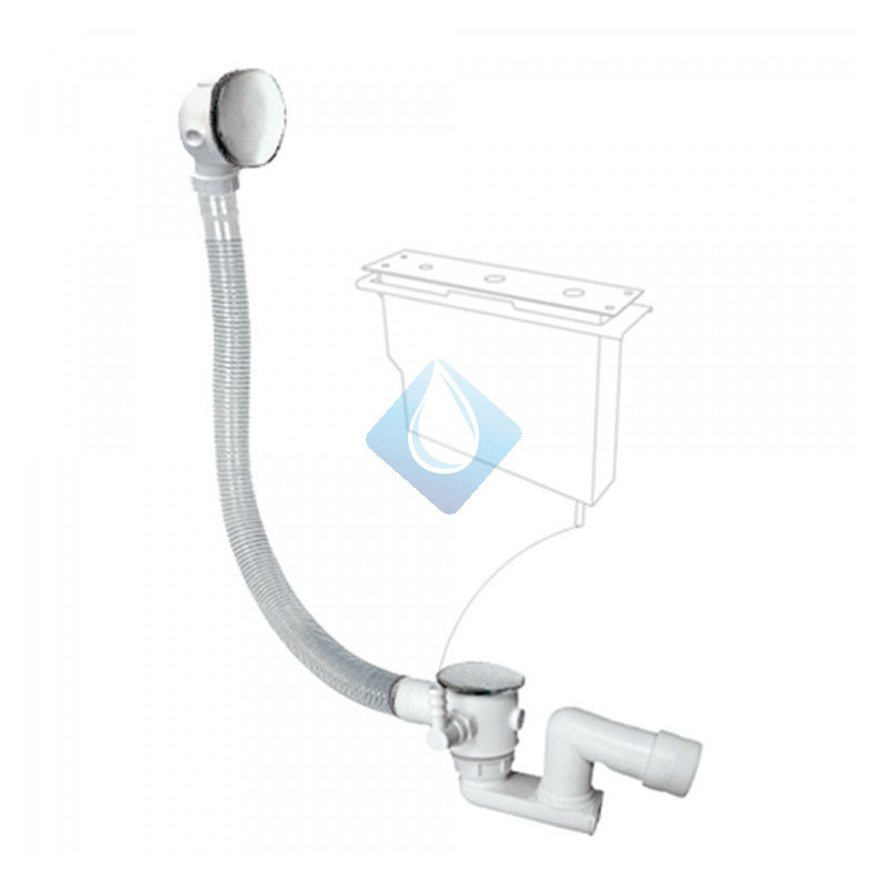 Válvula de desagüe Click-Clack para bañera con rebosadero
