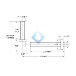 Sifón minimalista sencillo lavabo Inox