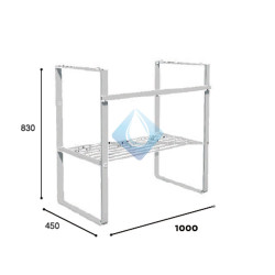 Mueble Lavabo en acero inoxidable  (Medidas)