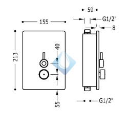 Grifo temporizado empotrado con selector de temperatura para ducha