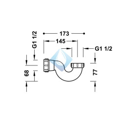 Sifón para bañera (Medidas)