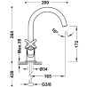 Grifo alto bimando lavabo (Medidas)