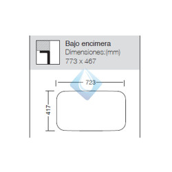 Fregadero rectangular bajo encimera