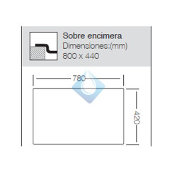 Fregadero seno + escurridor INOX Sobre encimera