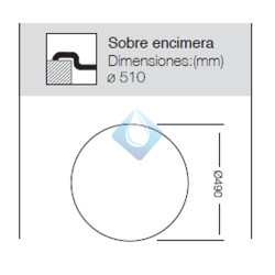 Fregadero de cocina circular encastrado sobre encimera