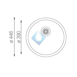 Fregadero circular 1 seno (Medidas)