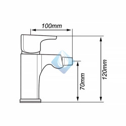 Monomando bidet Negro Mate (Medidas)